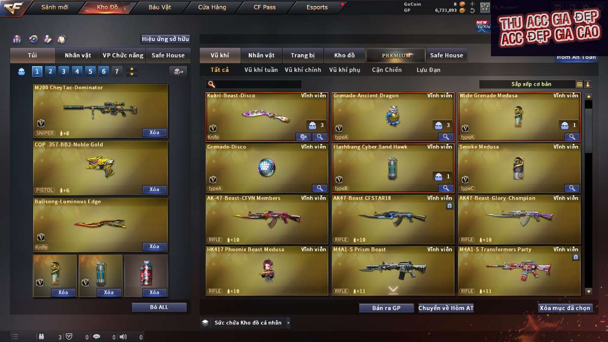 shop acc cf uy tin gia re